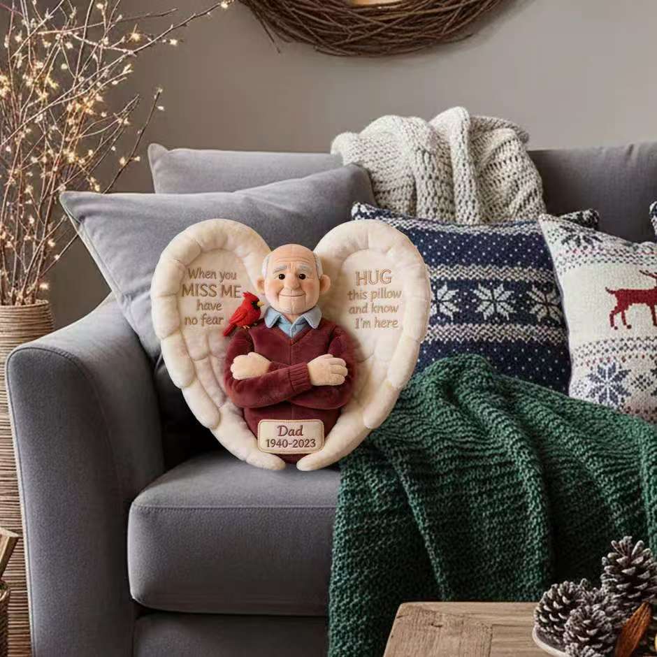 Custom From Photo - When You Miss Me - Personalized Memorial Faux Fur Shaped Pillow