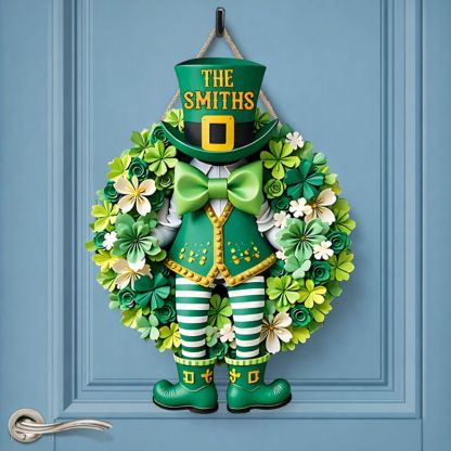 St. Patrick's Day Entrances Decoration Customized Wooden Sign - Personalized Name - Special Holiday Gift