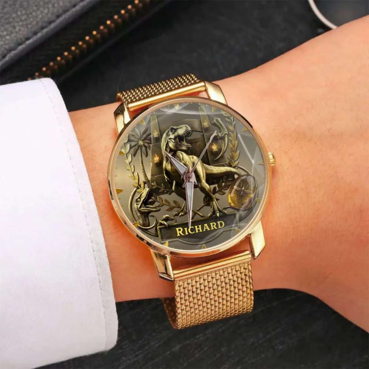 Personalized Dino Explorer T-Rex Watch – Add Your Name, Ancient World Theme
