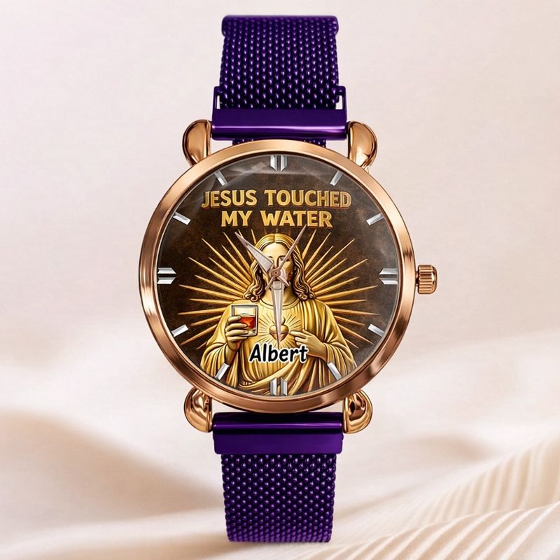 Funny Jesus Makes Magical Drink Customized Watch - Personalized Name – Meaningful Gift Of Faith