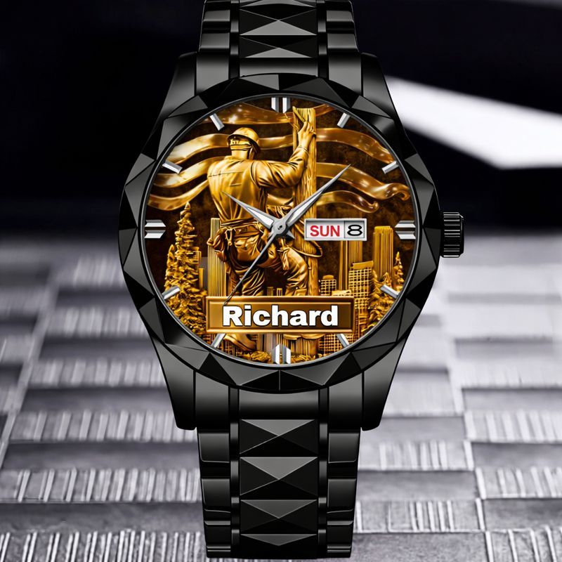 Lineworker Pride Customized Watch – Personalized Name - Gift For Lineworkers