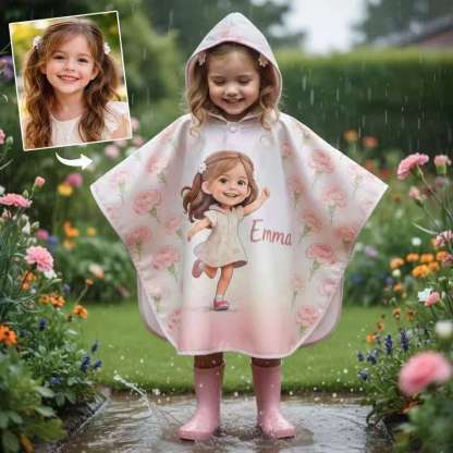 Any Photo Perfect Gift For Kids - Personalized Kid Rain Poncho Coat