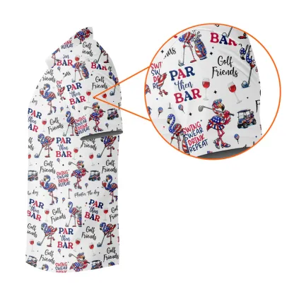 Par Then Bar Funny Flamingo Patriot Golf Shirt, 250th Anniversary Golf Shirts For Men, 4th Of July Golf Shirt