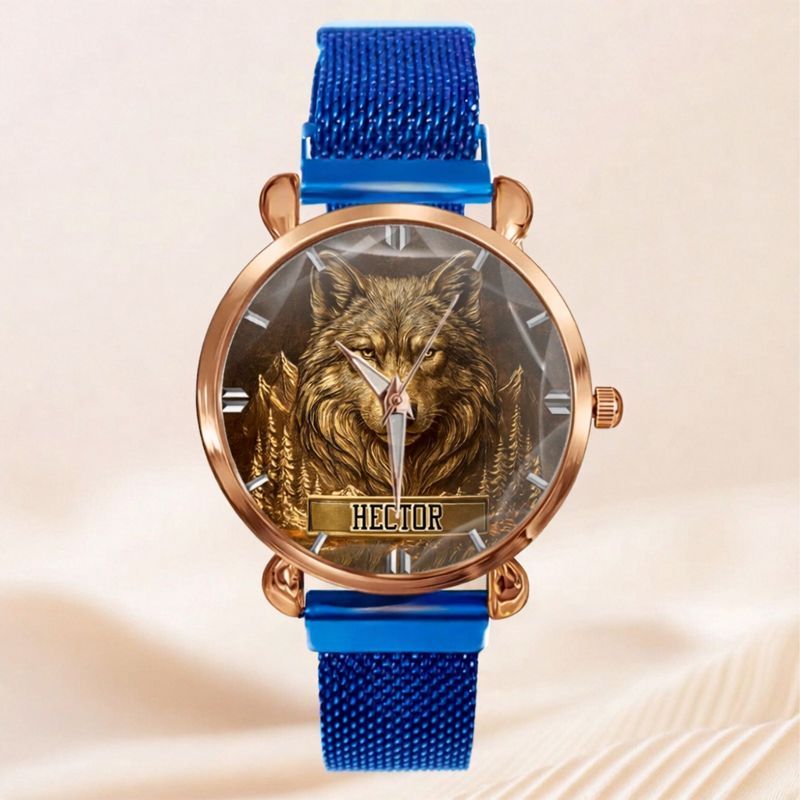 Customized Wolf Watch - Personalized Name - Gift for Wolf Lovers