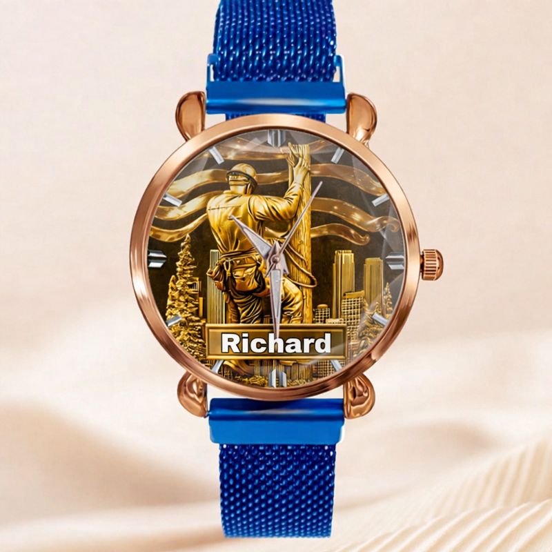 Lineworker Pride Customized Watch – Personalized Name - Gift For Lineworkers