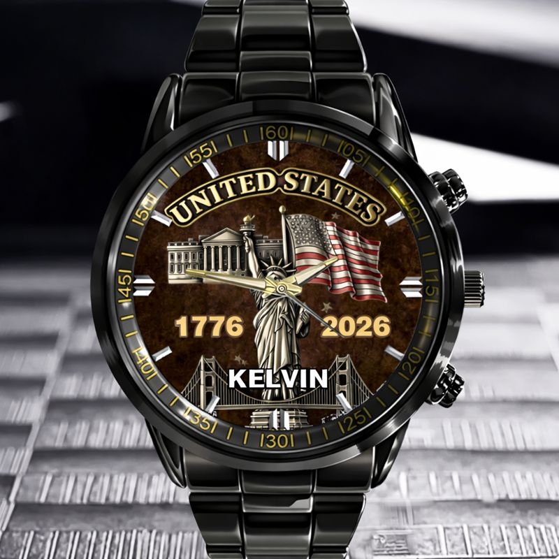 My Pride Is United States Customized Watch - Personalized Name And Year - Exclusive Gift For Americans