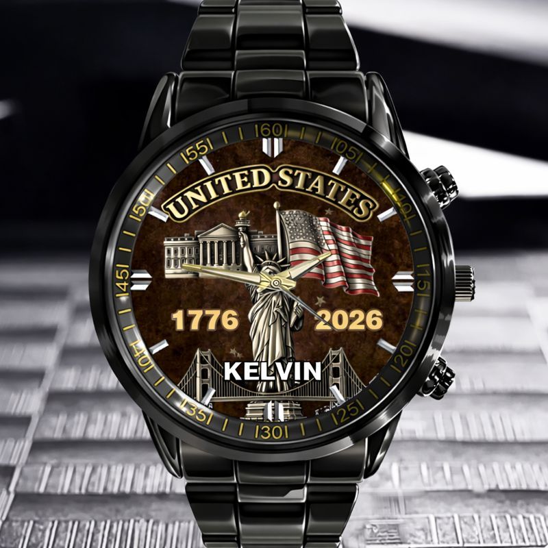 My Pride Is United States Customized Watch - Personalized Name And Year - Exclusive Gift For Americans