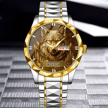 Customized Wolf Watch - Personalized Name - Gift for Wolf Lovers