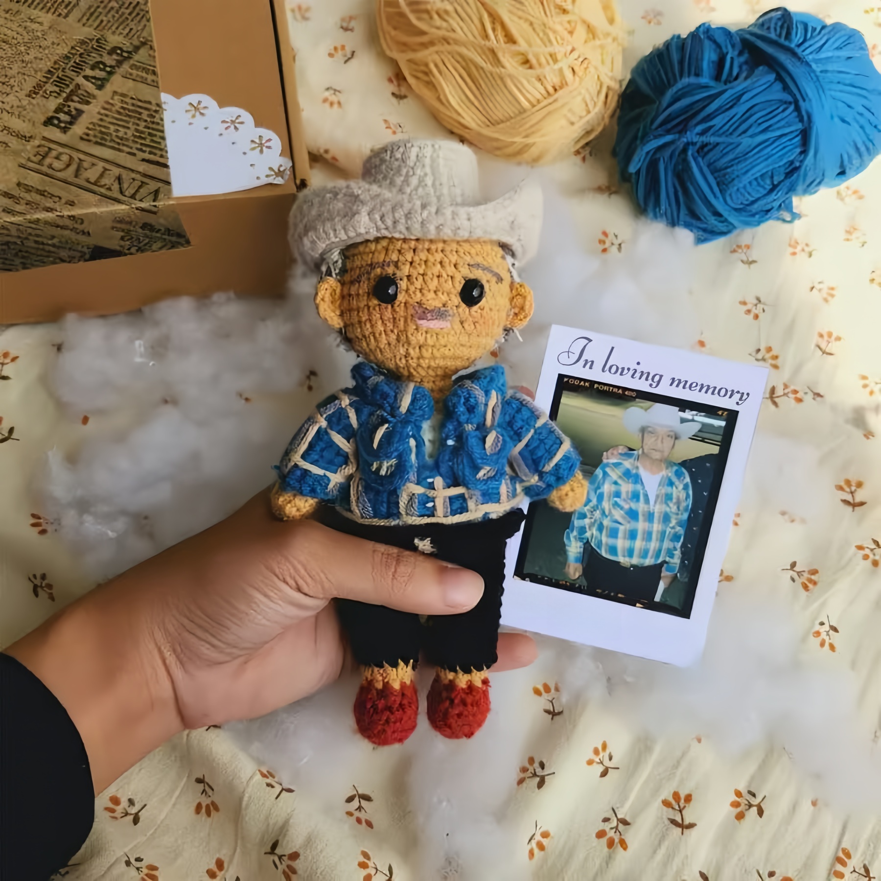 Bijone® Personalized Crochet Doll with Photo Card