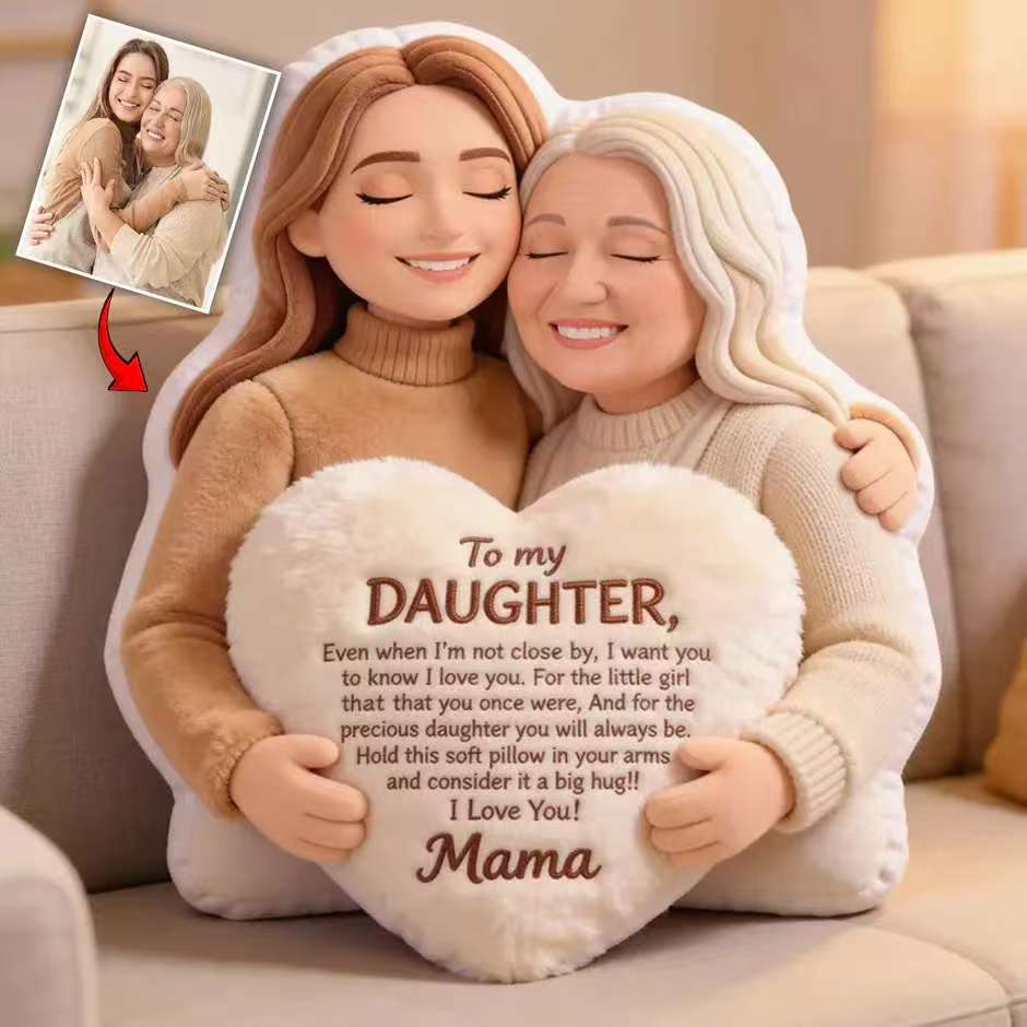 To My Daughter - Personalized Mother Faux Fur Shaped Pillow