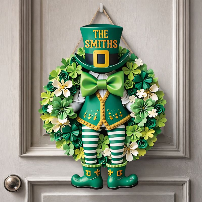 St. Patrick's Day Entrances Decoration Customized Wooden Sign - Personalized Name - Special Holiday Gift