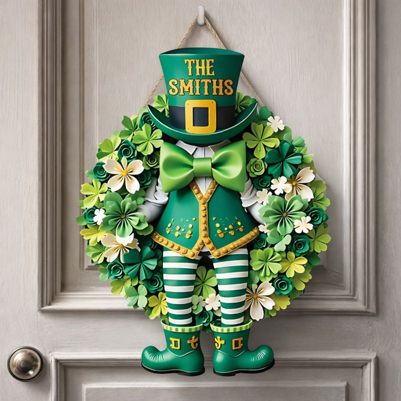 St. Patrick's Day Entrances Decoration Customized Wooden Sign - Personalized Name - Special Holiday Gift