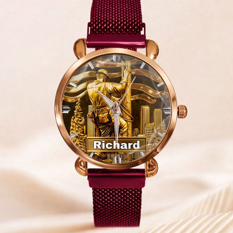 Lineworker Pride Customized Watch – Personalized Name - Gift For Lineworkers