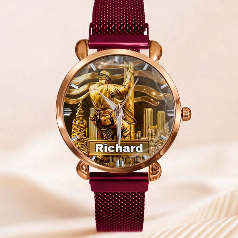 Lineworker Pride Customized Watch – Personalized Name - Gift For Lineworkers