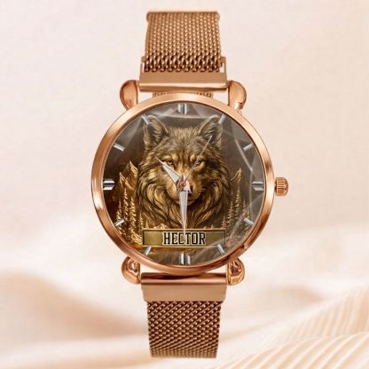 Customized Wolf Watch - Personalized Name - Gift for Wolf Lovers