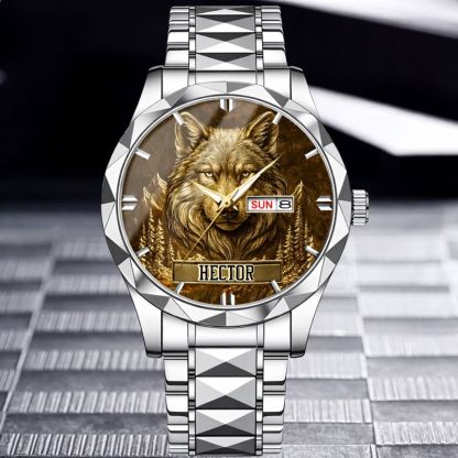 Customized Wolf Watch - Personalized Name - Gift for Wolf Lovers