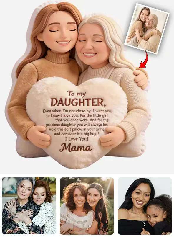 To My Daughter - Personalized Mother Faux Fur Shaped Pillow