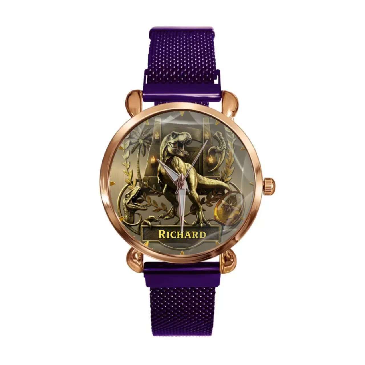 Personalized Dino Explorer T-Rex Watch – Add Your Name, Ancient World Theme