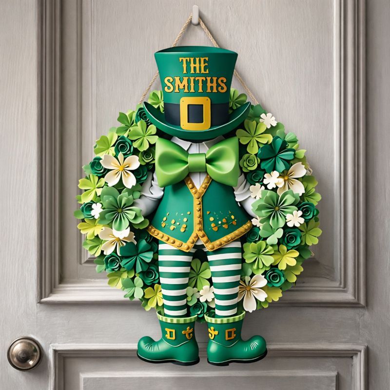 St. Patrick's Day Entrances Decoration Customized Wooden Sign - Personalized Name - Special Holiday Gift