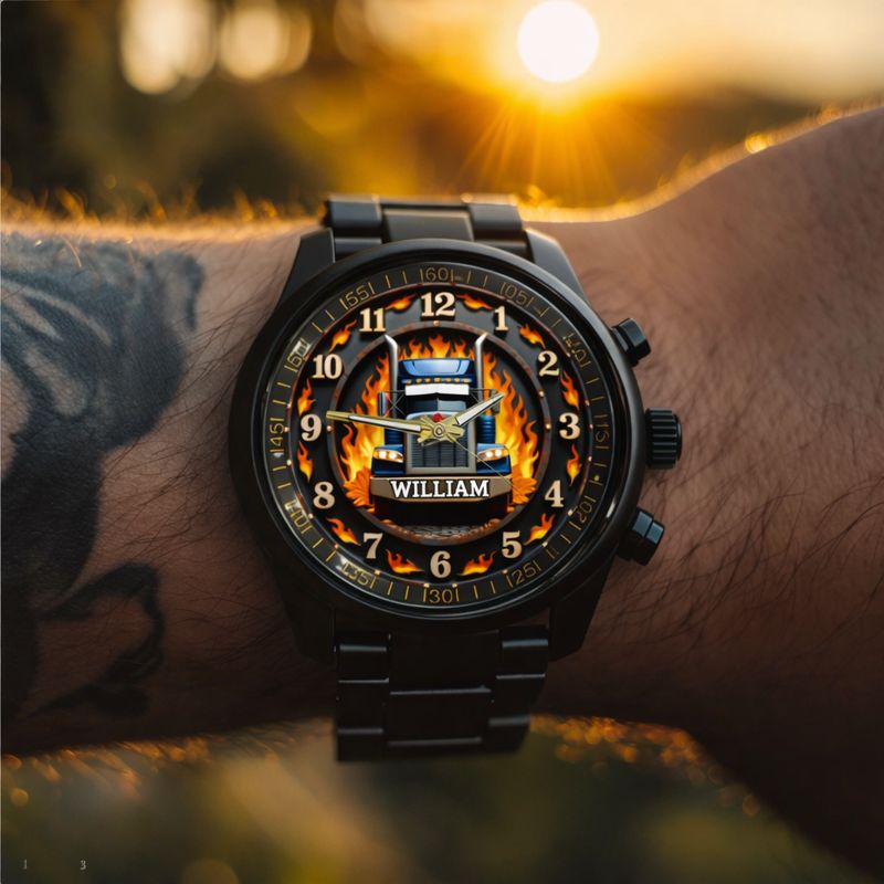 Trucker's Pride Custom Watch - Personalized Name - Gifts for Truckers