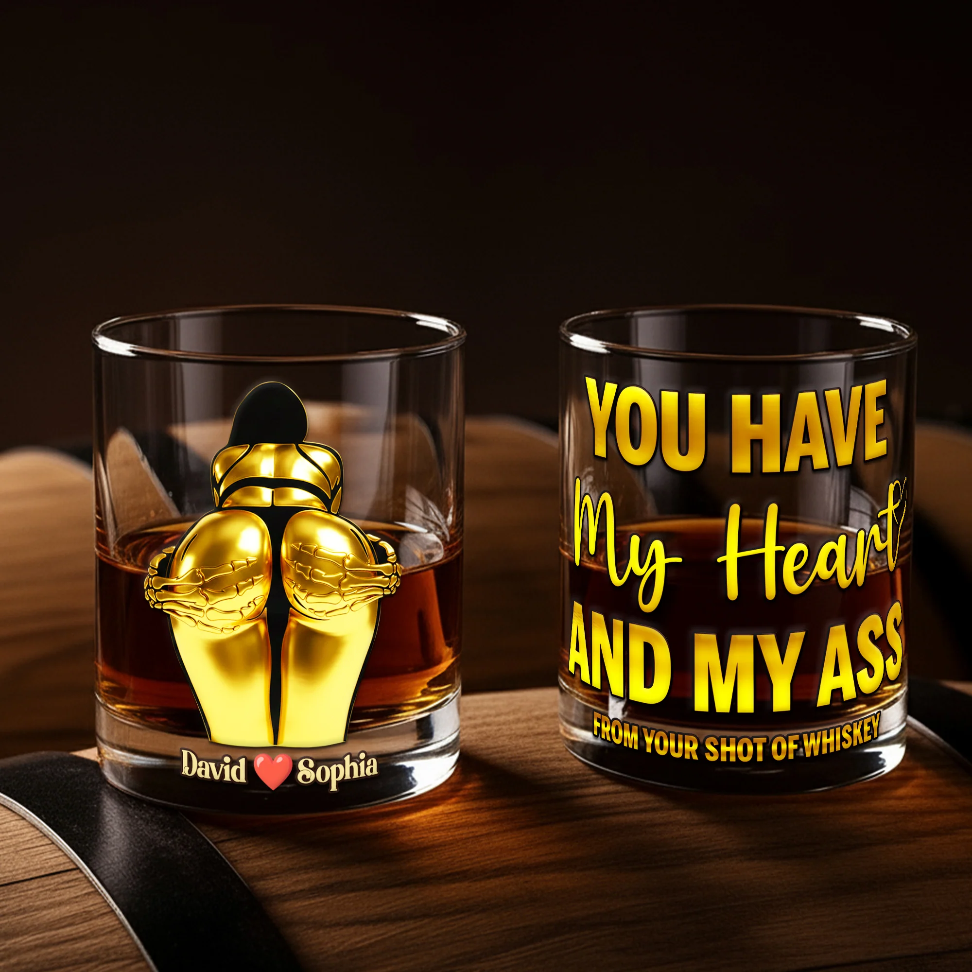 You Have My Heart Round Glass - Personalized Gifts For Couples