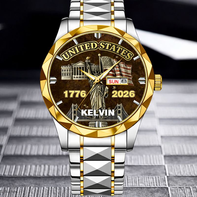 My Pride Is United States Customized Watch - Personalized Name And Year - Exclusive Gift For Americans