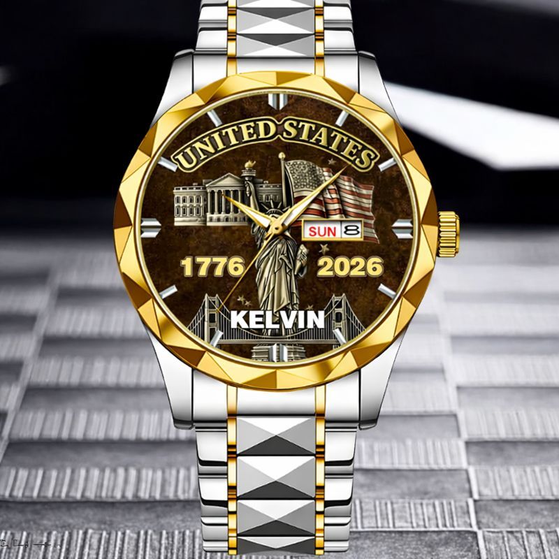 My Pride Is United States Customized Watch - Personalized Name And Year - Exclusive Gift For Americans
