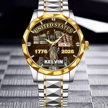 My Pride Is United States Customized Watch - Personalized Name And Year - Exclusive Gift For Americans