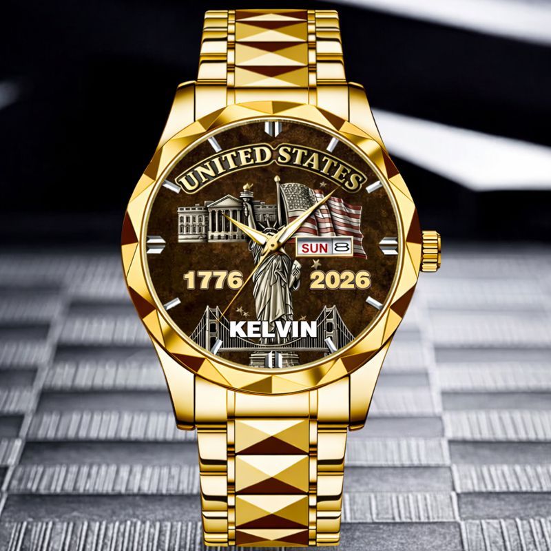 My Pride Is United States Customized Watch - Personalized Name And Year - Exclusive Gift For Americans
