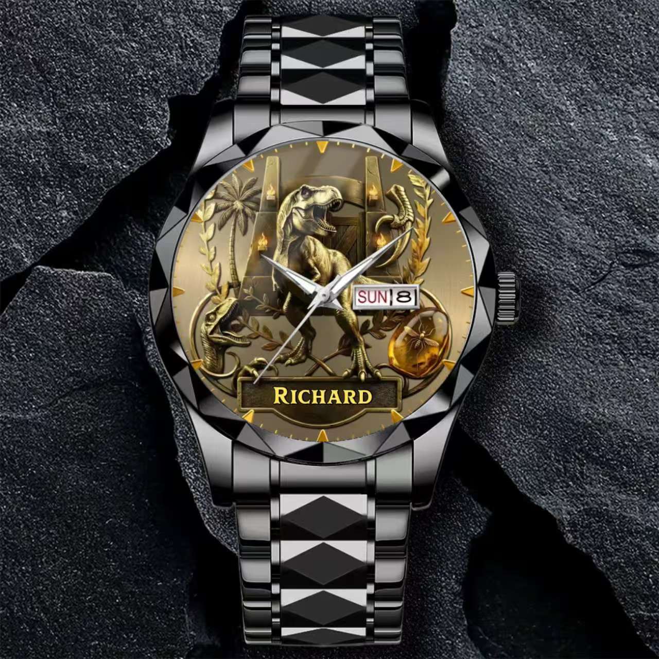 Personalized Dino Explorer T-Rex Watch – Add Your Name, Ancient World Theme