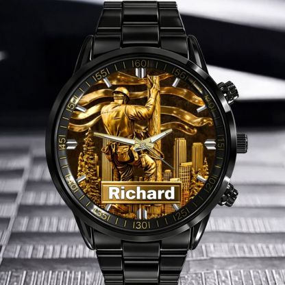 Lineworker Pride Customized Watch – Personalized Name - Gift For Lineworkers