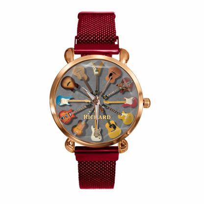 Personalized Rock Around the Clock Guitar Watch for Music Lovers