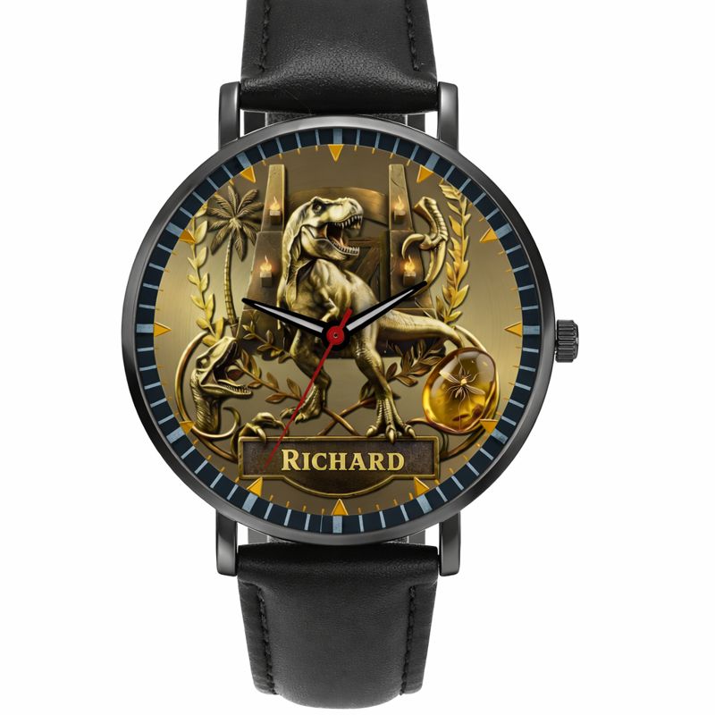 Personalized Dino Explorer T-Rex Watch – Add Your Name, Ancient World Theme
