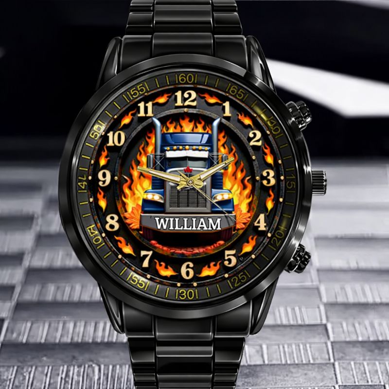 Trucker's Pride Custom Watch - Personalized Name - Gifts for Truckers