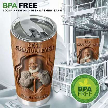 Dad Papa Custom From Photo - Personalized Grandpa Tumbler