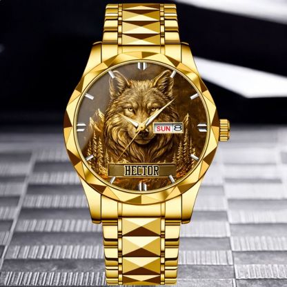 Customized Wolf Watch - Personalized Name - Gift for Wolf Lovers