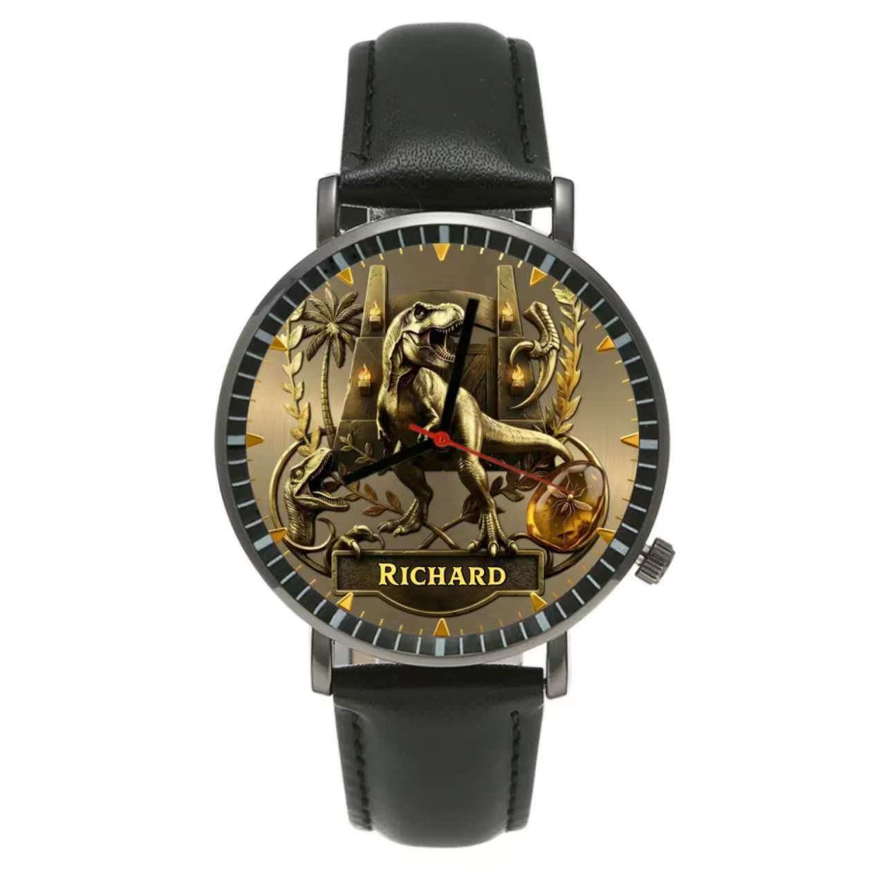 Personalized Dino Explorer T-Rex Watch – Add Your Name, Ancient World Theme