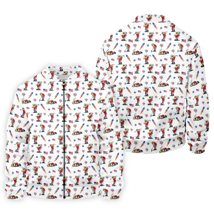 4th Of July Funny Man Golf And Beer USA Polo Shirt, Patriotic Golf Shirt, 250th Anniversary Golf Shirts For Men