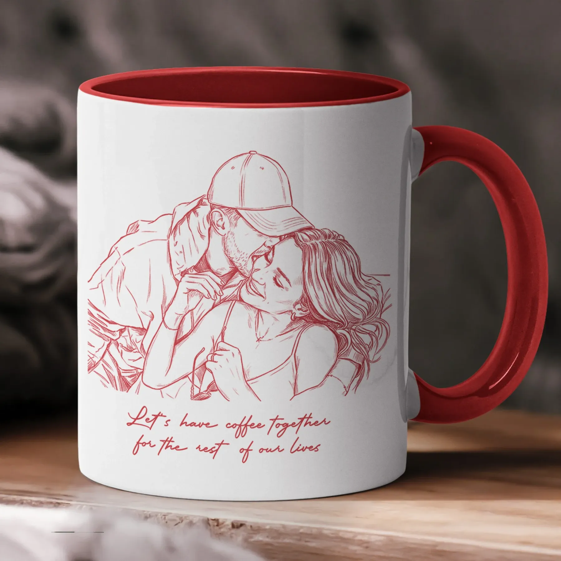 Custom Couple Photo Portrait How Lucky Are We Gift For Him, Her - Personalized Photo Accent Mug