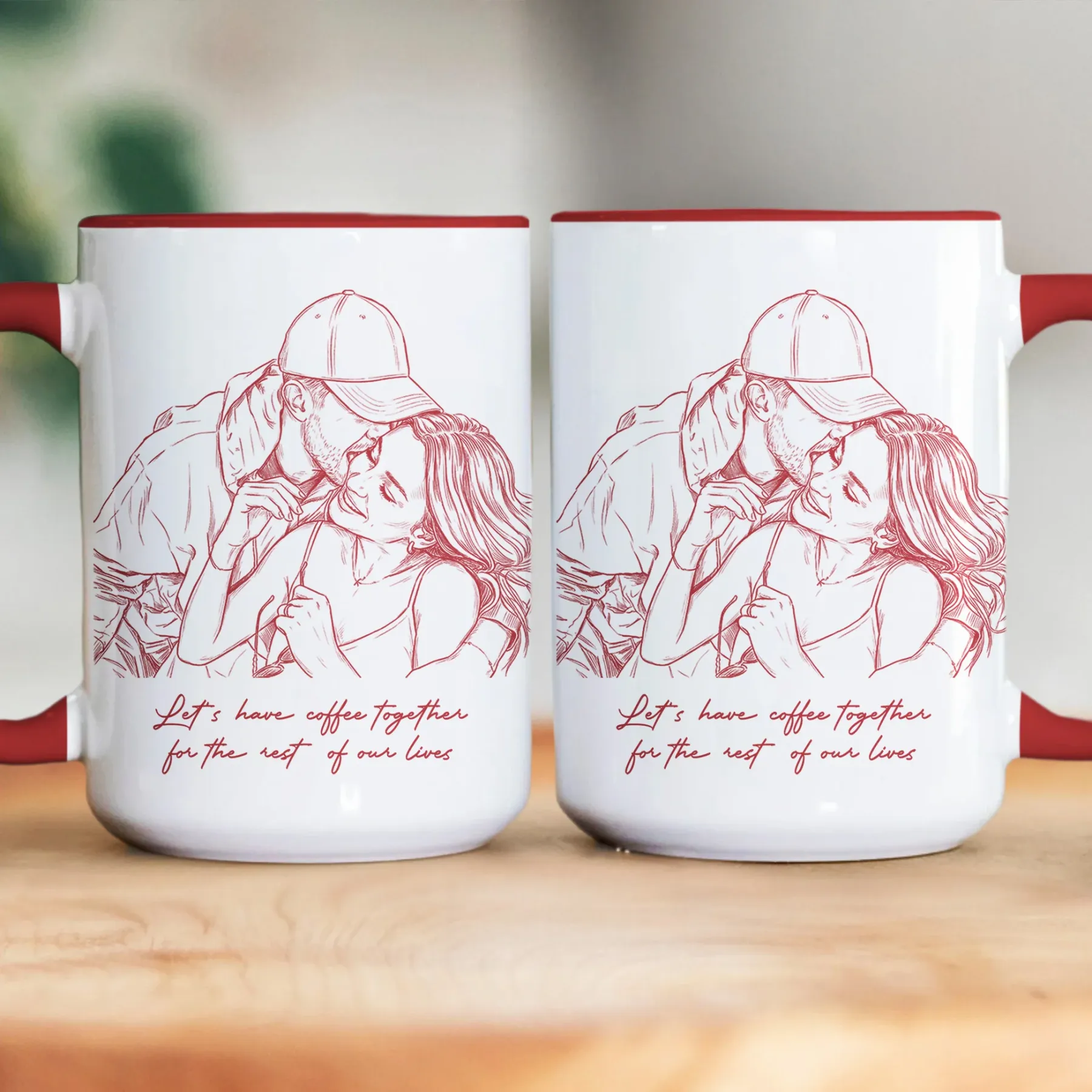 Custom Couple Photo Portrait How Lucky Are We Gift For Him, Her - Personalized Photo Accent Mug