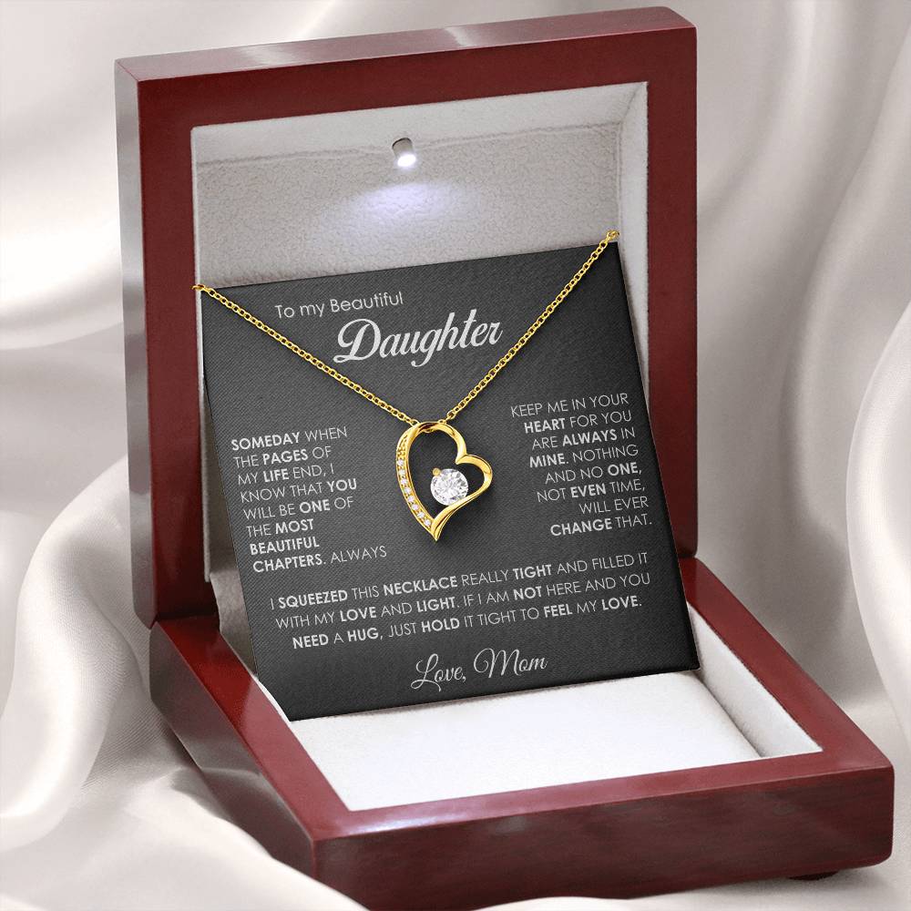 "To My Daughter"- Mom's Forever Love Necklace Gift Set