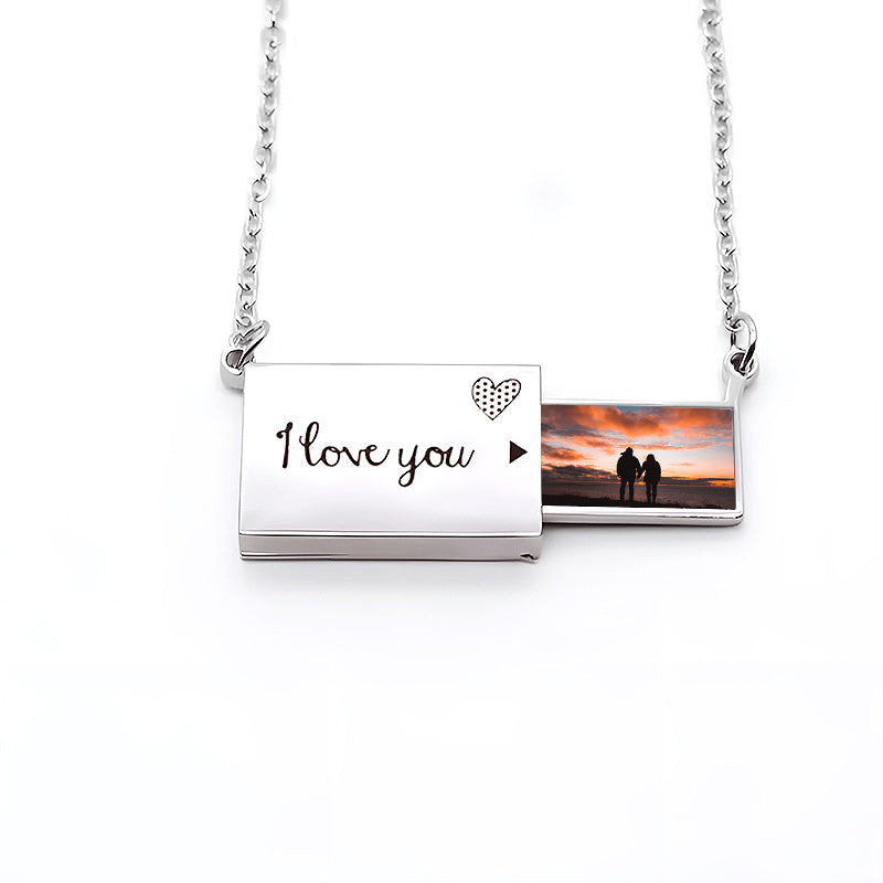 Photo Love Letter Necklace with Forever Rose Box