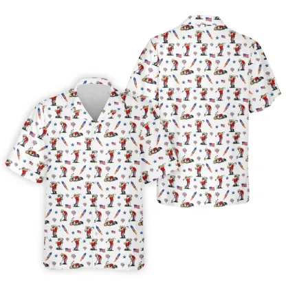 4th Of July Funny Man Golf And Beer USA Polo Shirt, Patriotic Golf Shirt, 250th Anniversary Golf Shirts For Men