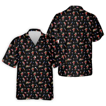 4th Of July Funny Man Golf And Beer Black Golf Shirt, Patriotic Golf Shirt, 250th Anniversary Golf Shirts For Men