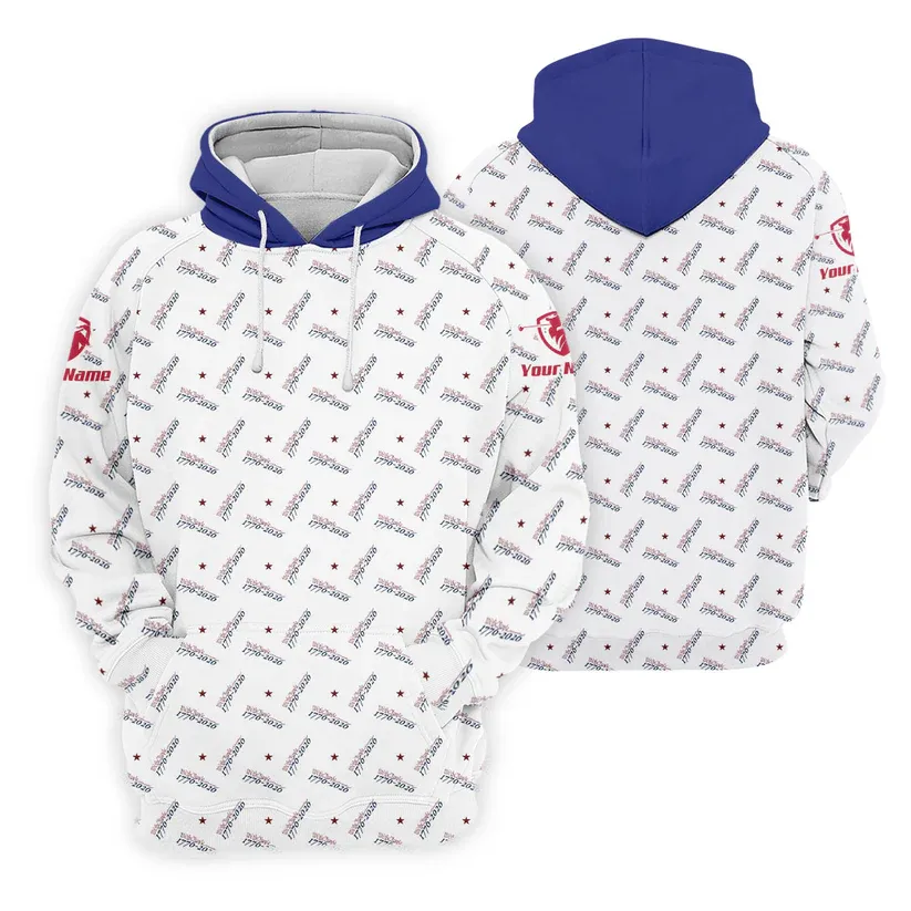 We The People 1776-2026 White Golf Shirt, 250th Anniversary Patriotic Golf Shirt, Golf Shirts For Men, Polo For Men