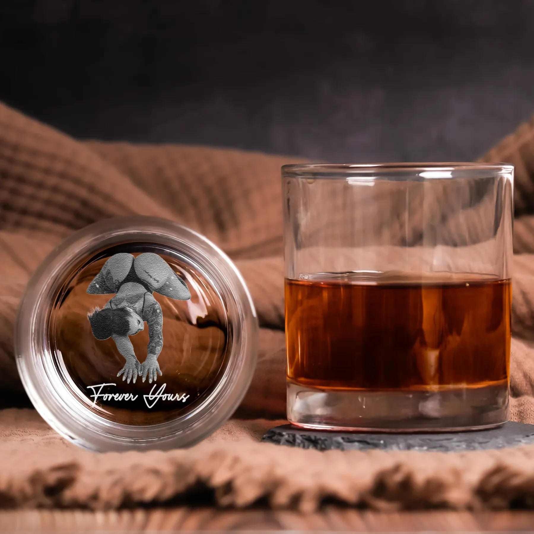Laser-Engraved Glass With Spicy Photo For Him, Husband, Boyfriend - Personalized Whiskey Glass With Photo