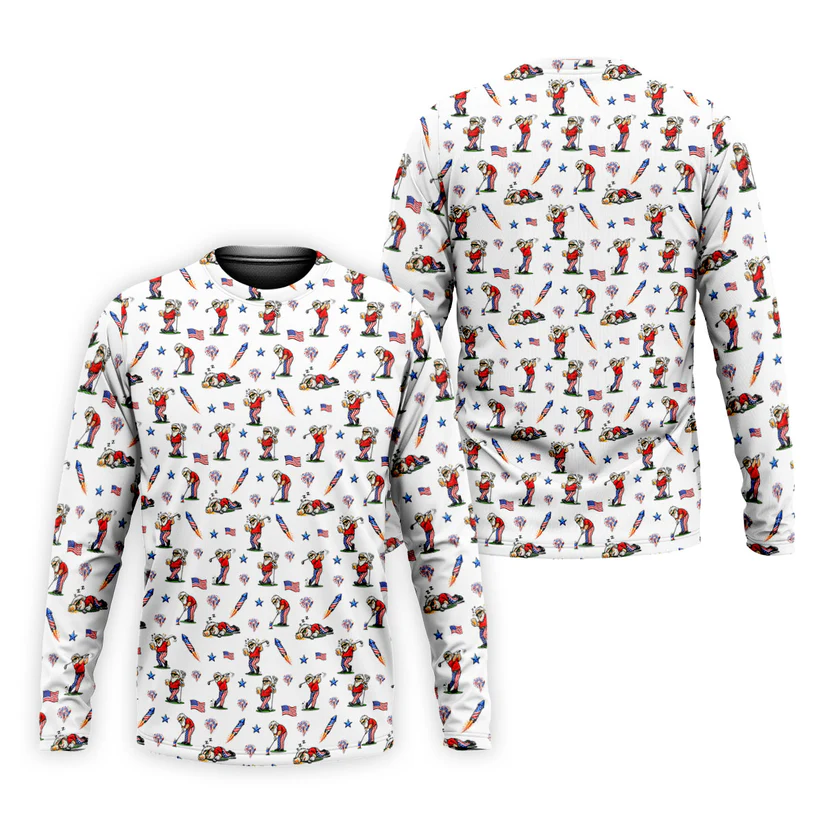 4th Of July Funny Man Golf And Beer USA Polo Shirt, Patriotic Golf Shirt, 250th Anniversary Golf Shirts For Men