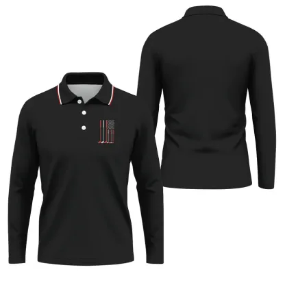 Golf Clubs America Flag Logo 250th Anniversary Navy Golf Shirt, Patriotic Golf Shirt, Golf Shirts For Men