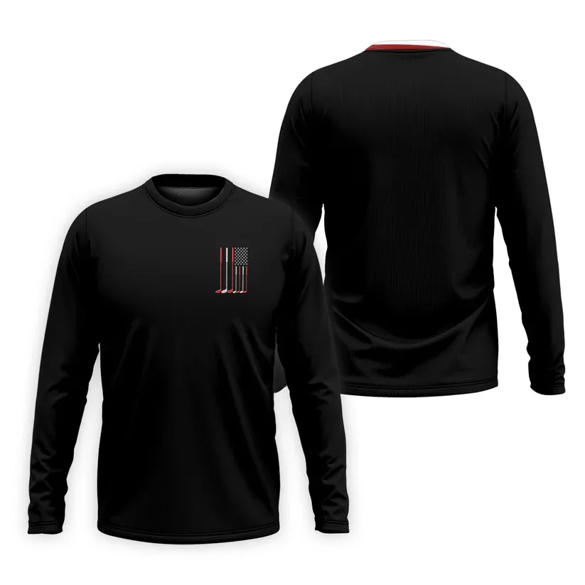 Golf Clubs America Flag Logo 250th Anniversary Navy Golf Shirt, Patriotic Golf Shirt, Golf Shirts For Men