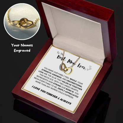 "To The Best Mom Ever"- Interlocking Hearts Necklace w/ Luxury LED Box